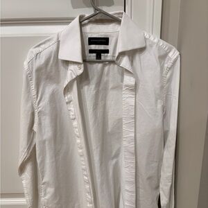 Banana Republic Small Slim Textured White Dress Shirt